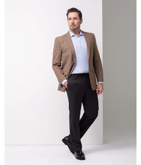 CAMEL PIED POULE BLAZER WITH SQUARE | JOHN TWEED TAILORED 2