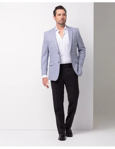 BLUE PIED POULE BLAZER WITH SQUARE | JOHN TWEED TAILORED