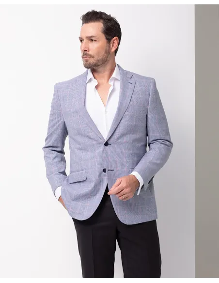 BLUE PIED POULE BLAZER WITH SQUARE | JOHN TWEED TAILORED