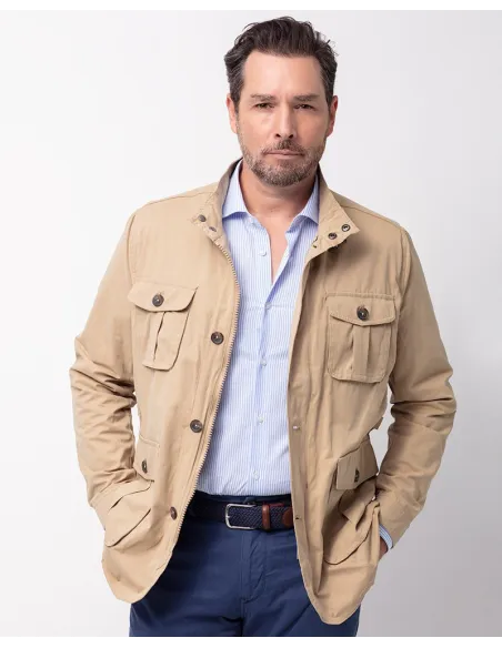 BEIGE SAFARI PARKA | JOHN TWEED TAILORED