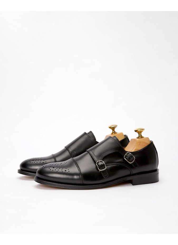 Zapatos Doble Hebilla Negro