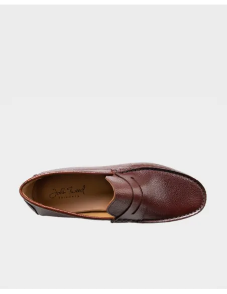 ENGRAVED BROWN LEATHER DRIVER SHOE | JOHN TWEED TAILORED