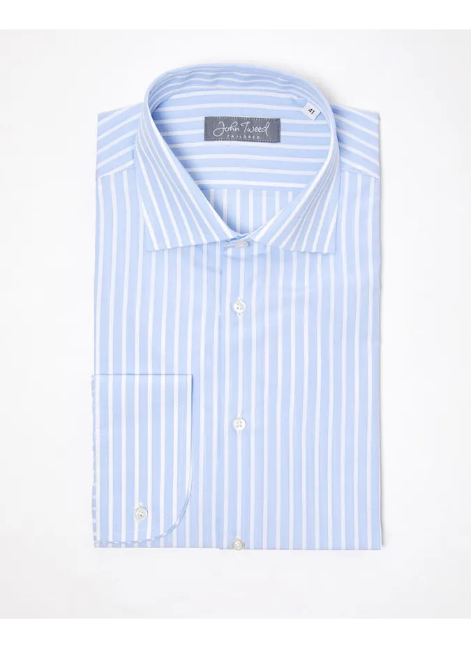Camisa Rayas Azul y Blanca