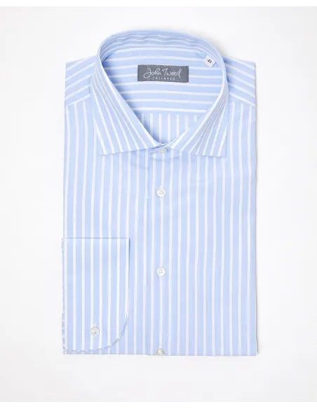 Camisa Rayas Azul y Blanca