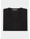 Jersey Cuello V de Algodon y Cachemir Gris | JOHN TWEED
