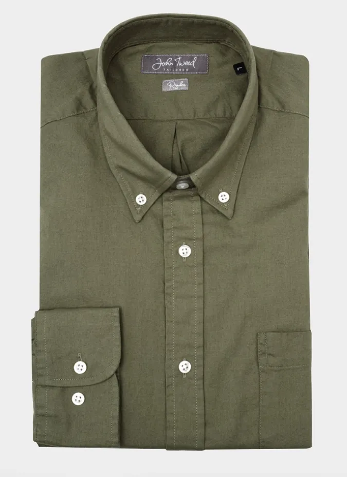 Camisa Sport Oxford Verde| JOHN TWEED