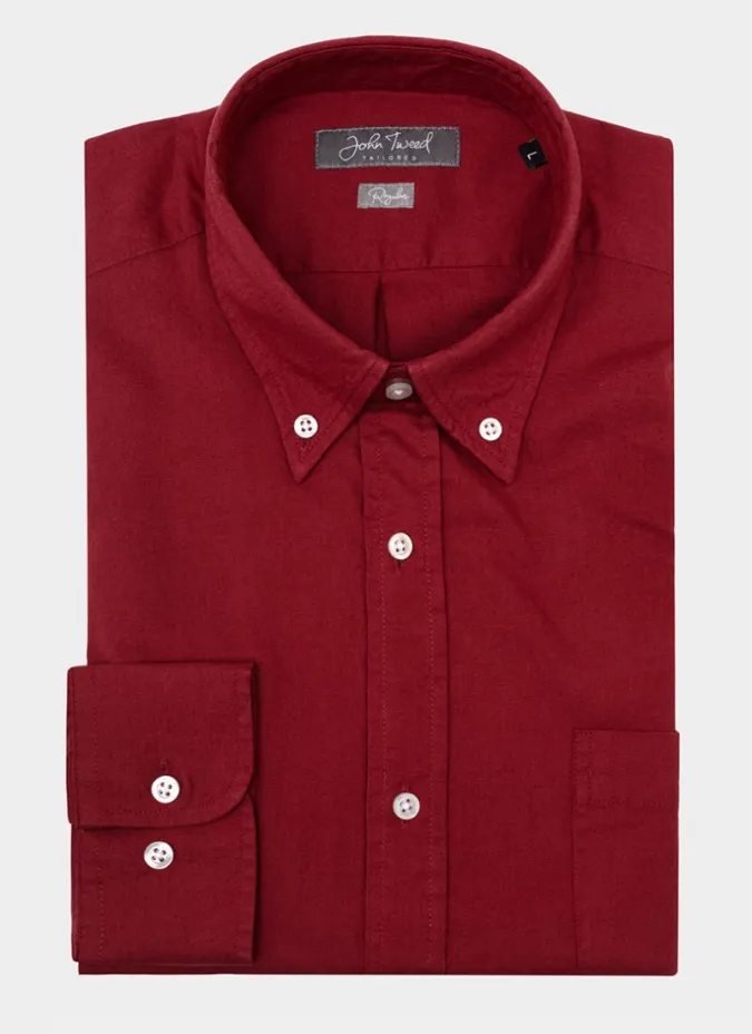 Blue Stripe Cotton Oxford Shirt | Classic Men's Shirts | JOHN TWEED