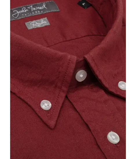 Blue Stripe Cotton Oxford Shirt | Classic Men's Shirts | JOHN TWEED 2