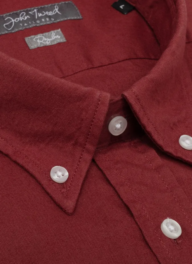 Blue Stripe Cotton Oxford Shirt | Classic Men's Shirts | JOHN TWEED
