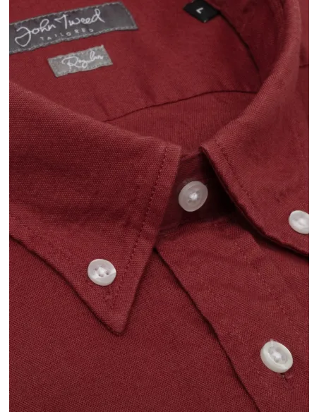 Camisa Sport Oxford Burdeos| JOHN TWEED