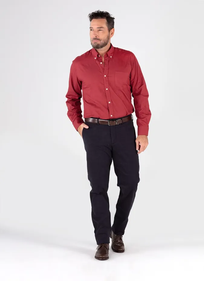 Camisa Sport Oxford Burdeos| JOHN TWEED