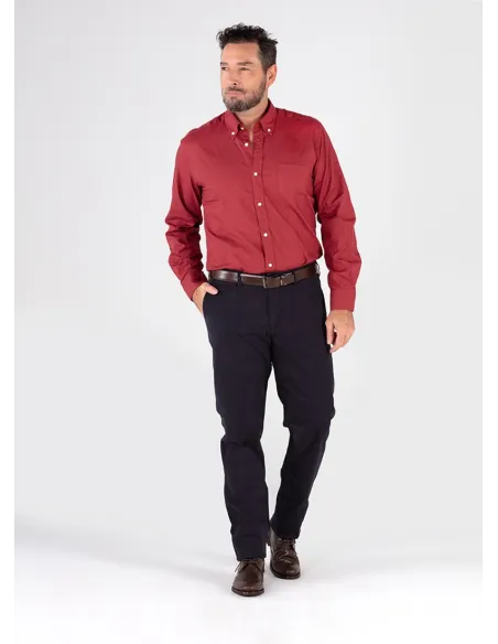 Camisa Sport Oxford Burdeos| JOHN TWEED