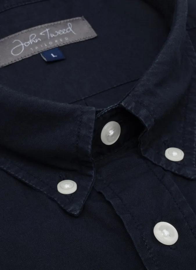Camisa Oxford Risca Azul | JOHN TWEED TAILORED