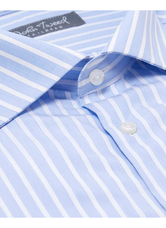 Camisa Rayas Azul y Blanca