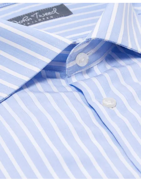 Camisa Rayas Azul y Blanca