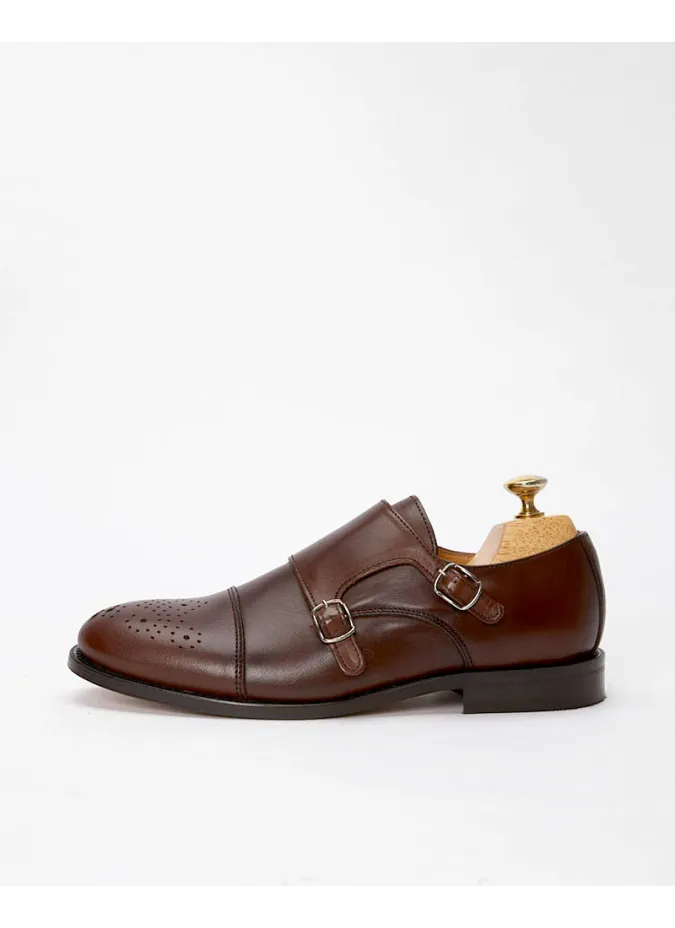 Zapatos Doble Hebilla Marrón
