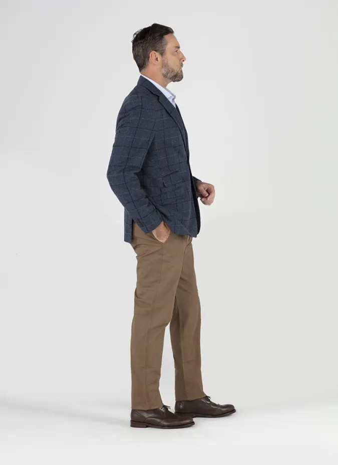 Blue Wool Blazer with Checks| JOHN TWEED TAILORED