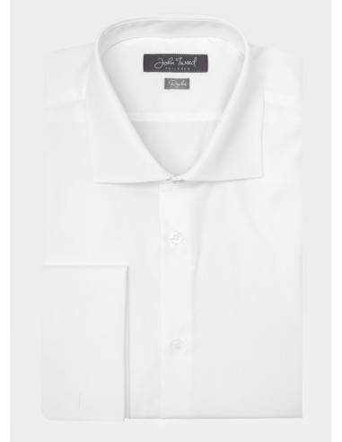 White Cotton Double Cuff Shirt