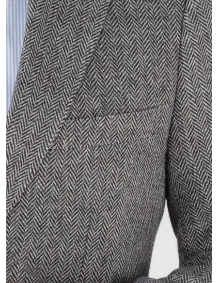 GREY HERRINGBONE WOOL BLAZER | JOHN TWEED TAILORED