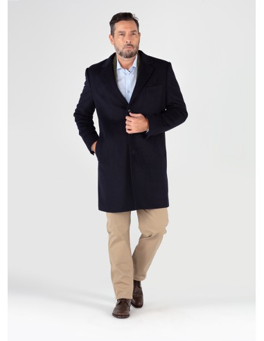 Navy Blue Wool Overcoat