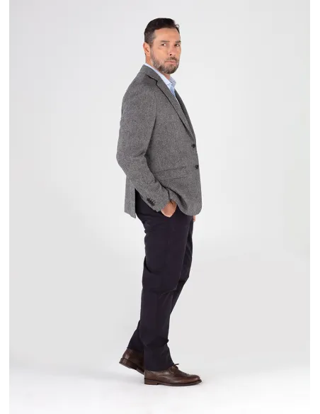 GREY HERRINGBONE WOOL BLAZER | JOHN TWEED TAILORED
