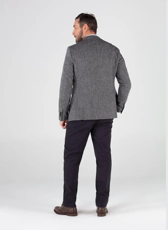 GREY HERRINGBONE WOOL BLAZER | JOHN TWEED TAILORED