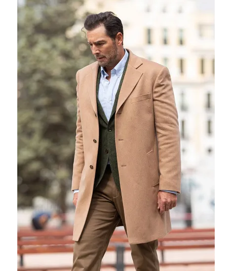 Abrigo de Pura Cachemira Camel| JOHN TWEED 2