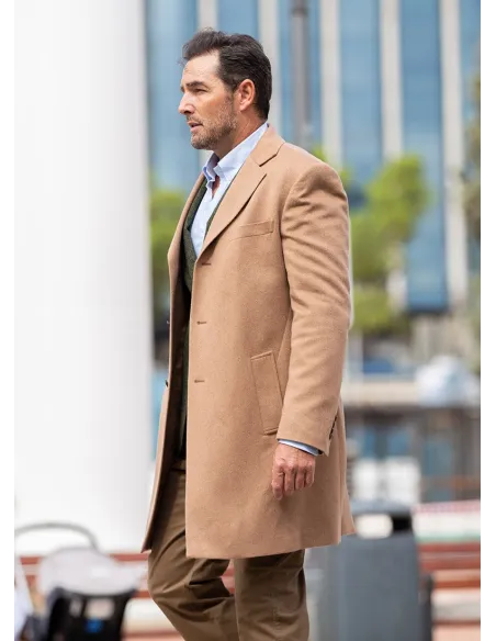 Abrigo de Pura Cachemira Camel| JOHN TWEED