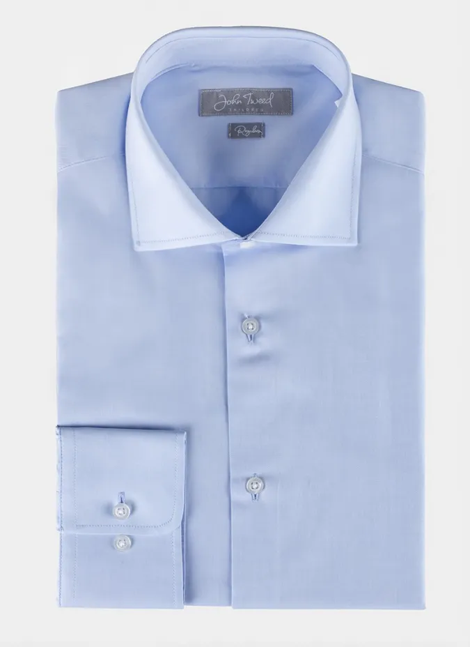 Classic Blue Shirt with Single Cuff