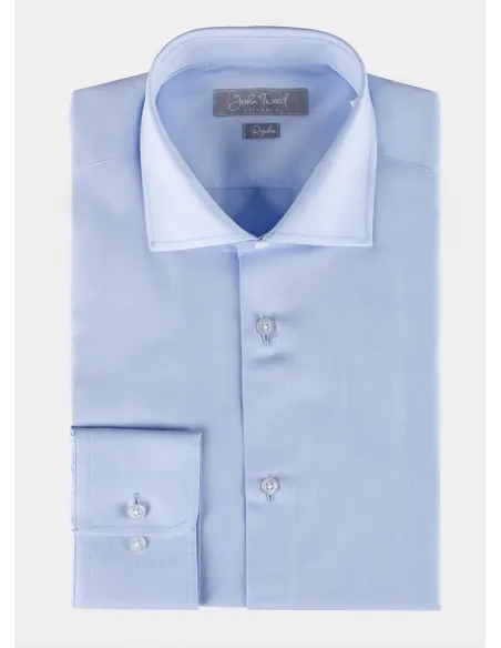 Classic Blue Shirt with Single Cuff