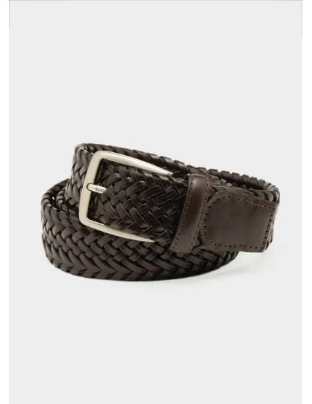 BROWN BRAIDED BELT | JOHN TWEED TAILORED