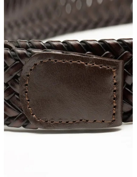 BROWN BRAIDED BELT | JOHN TWEED TAILORED