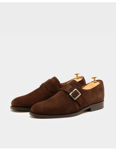 Suede Tobacco Shoes | Buckle Shoes | JOHN TWEED