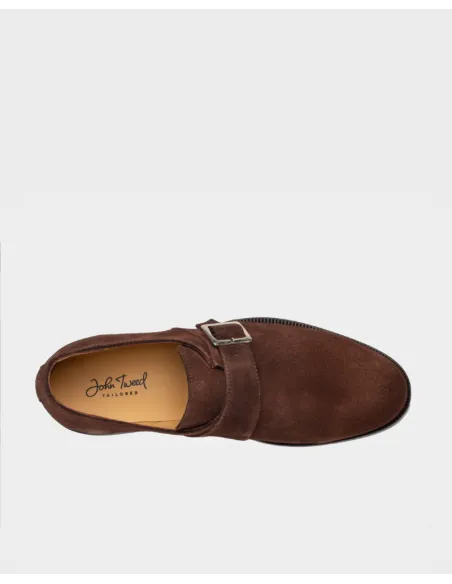 Suede Tobacco Shoes | Buckle Shoes | JOHN TWEED