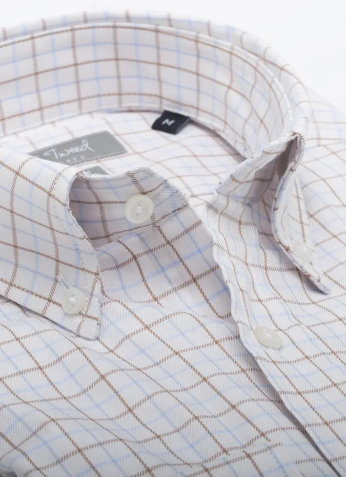 Camisa Sport de Viyela a Cuadros Beige| JOHN TWEED