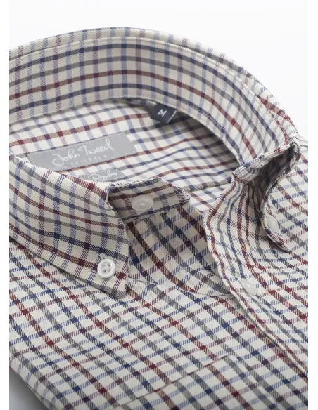 Camisa Vaiella Xadrez Azul e Bordeaux