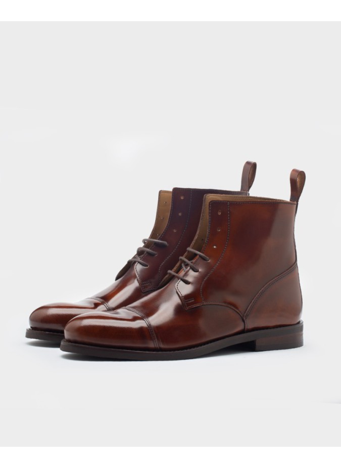 Bota Oxford Pele Polida Castanha