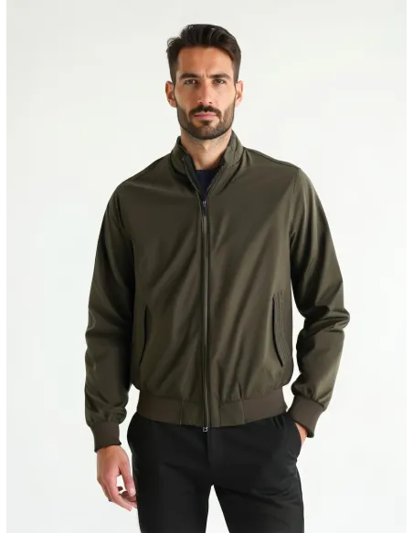 Chaqueta Bomber Verde Impermeable