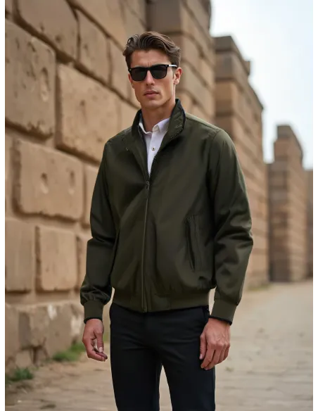 Chaqueta Bomber Verde Impermeable