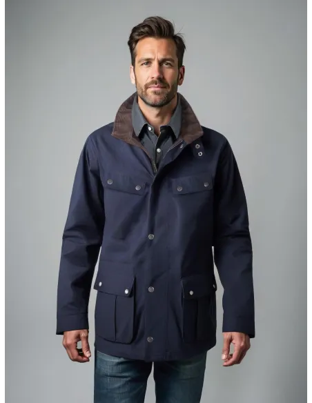 Parka Safari Impermeable Azul| JOHN TWEED
