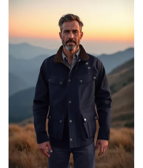 Blue Waterproof Safari Parka | John Tweed Tailored 2