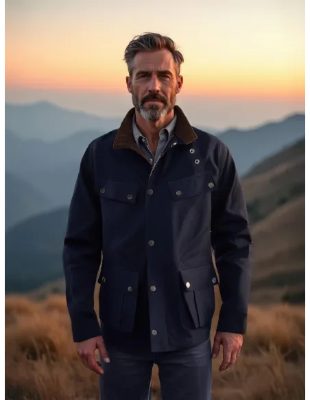Blue Waterproof Safari Parka | John Tweed Tailored