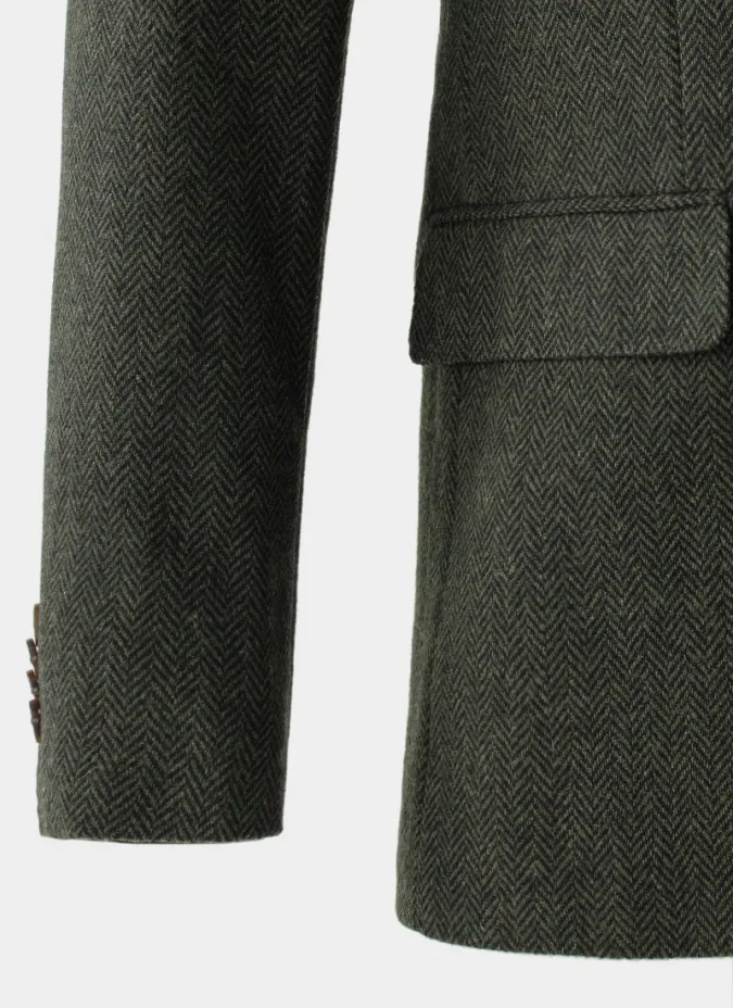 Green Herringbone Blazer| JOHN TWEED TAILORED