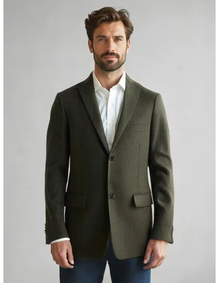 Green Herringbone Blazer| JOHN TWEED TAILORED