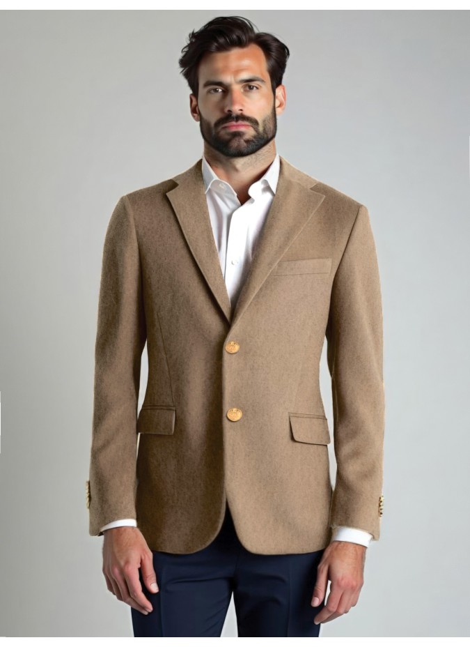 Blazer Pura Caxemira Camel
