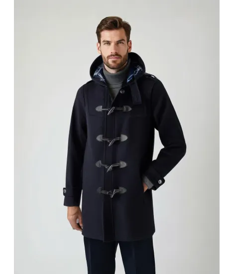 NAVY BLUE DUFFLE COAT | JOHN TWEED TAILORED