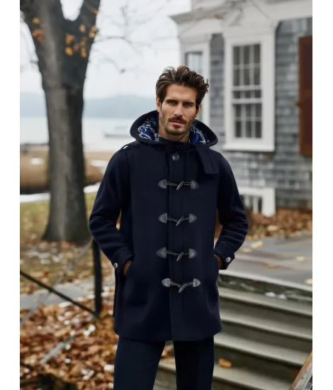 NAVY BLUE DUFFLE COAT | JOHN TWEED TAILORED 2