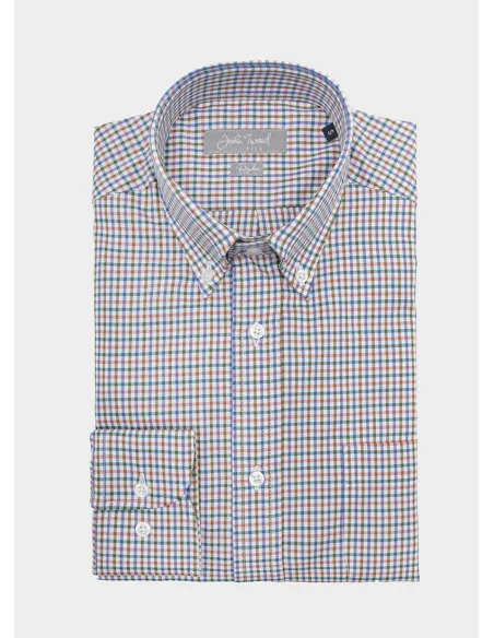 Camisa Vaiella Castanho e Azul | JOHN TWEED TAILORED