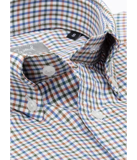 VAIELLA SHIRT IN BROWN AND BLUE | JOHN TWEED TAILORED 2