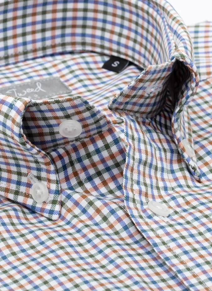 VAIELLA SHIRT IN BROWN AND BLUE | JOHN TWEED TAILORED